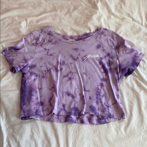 Purple tie-dye crop top